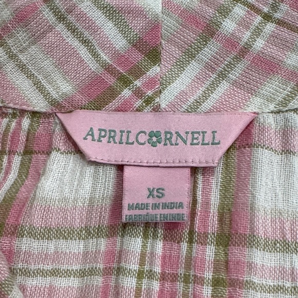 April Cornell Springtime Check Porch Dress in Rose Sage - Picture 5 of 14